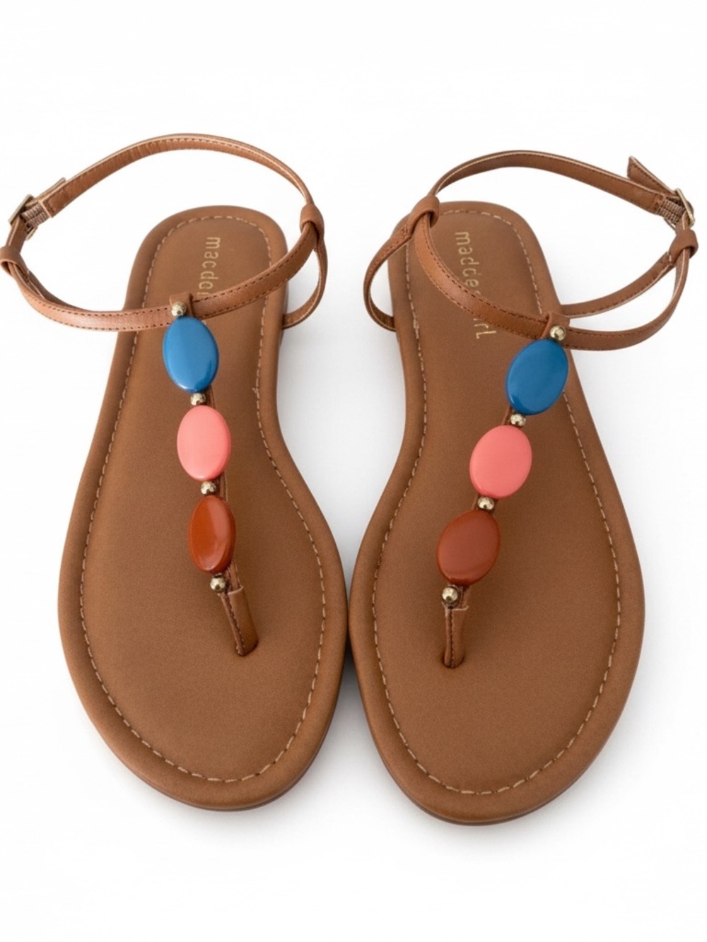 Madden Girl Beaded Ankle Strap Thong Sandals Size 8 1/2
